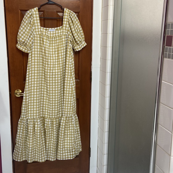 Emory Park maxi tie wait dress in gingham - Picture 2 of 4